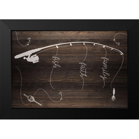 Family Faith Fish Black Modern Wood Framed Art Print by Allen, Kimberly