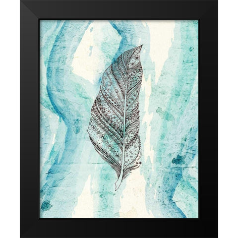 Henna Feather 2 Black Modern Wood Framed Art Print by Allen, Kimberly