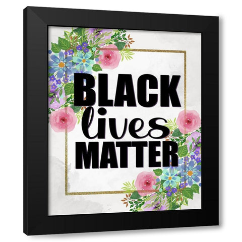 Black Lives Matter Black Modern Wood Framed Art Print with Double Matting by Allen, Kimberly