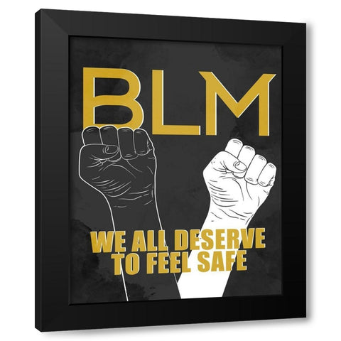 BLM 1 Black Modern Wood Framed Art Print with Double Matting by Allen, Kimberly
