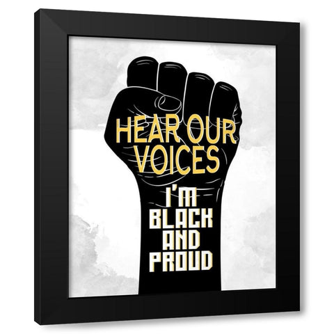 Hear Our Voices Black Modern Wood Framed Art Print with Double Matting by Allen, Kimberly