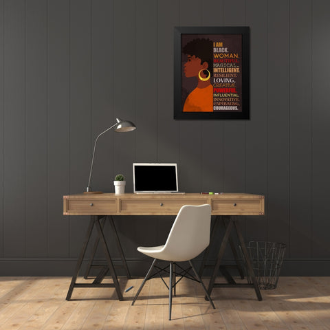 I Am Black Modern Wood Framed Art Print by Allen, Kimberly