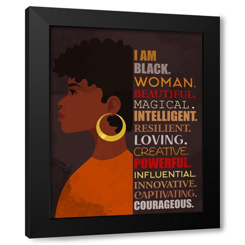 I Am Black Modern Wood Framed Art Print by Allen, Kimberly