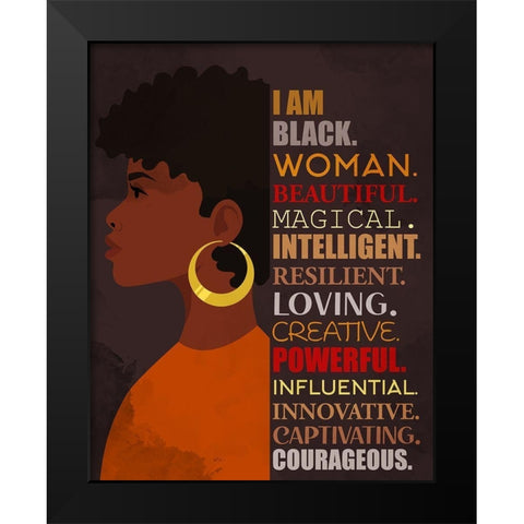 I Am Black Modern Wood Framed Art Print by Allen, Kimberly