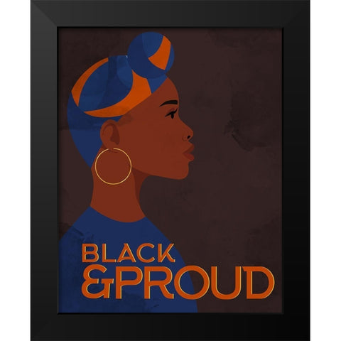 Black and Proud Woman Black Modern Wood Framed Art Print by Allen, Kimberly