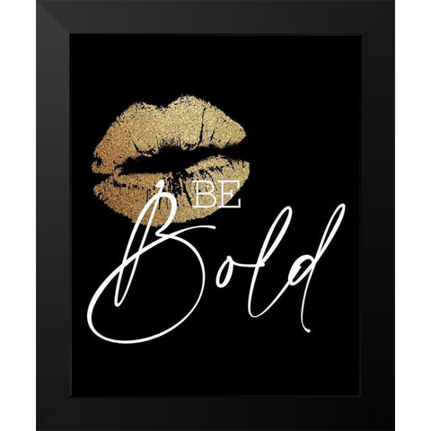 Bold Lips Black Modern Wood Framed Art Print by Allen, Kimberly