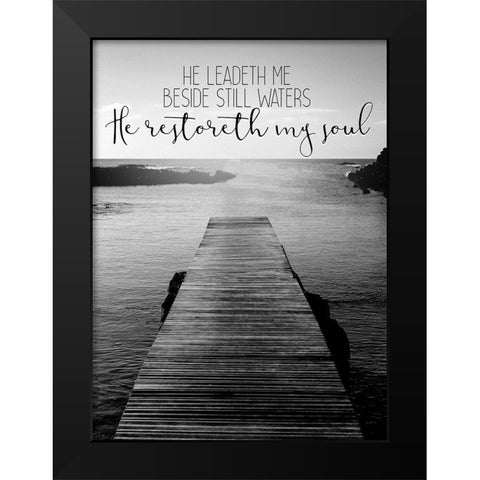 He Leadeth Me Black Modern Wood Framed Art Print by Allen, Kimberly