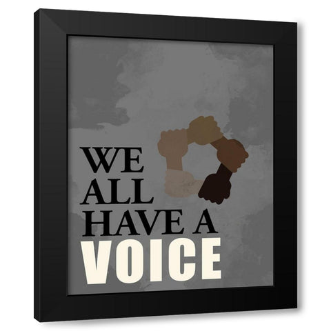 Voice Black Modern Wood Framed Art Print with Double Matting by Allen, Kimberly