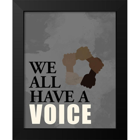 Voice Black Modern Wood Framed Art Print by Allen, Kimberly