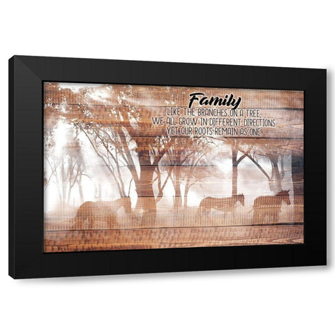Family Roots Black Modern Wood Framed Art Print with Double Matting by Allen, Kimberly