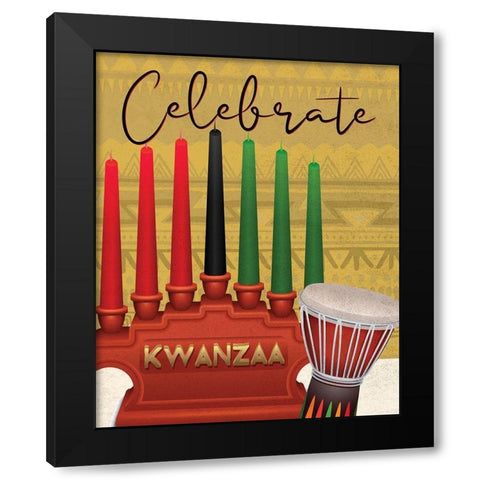 Celebrate Black Modern Wood Framed Art Print with Double Matting by Allen, Kimberly