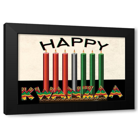 Happy Kwanzaa Black Modern Wood Framed Art Print by Allen, Kimberly