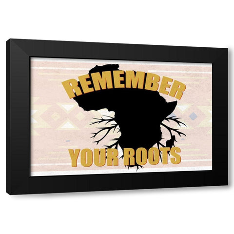 Remember Your Roots Black Modern Wood Framed Art Print with Double Matting by Allen, Kimberly