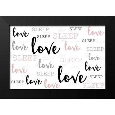Love Love Love Black Modern Wood Framed Art Print by Allen, Kimberly