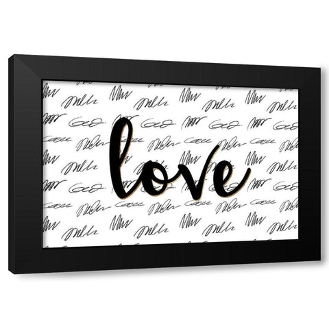 Love Scribbles Black Modern Wood Framed Art Print by Allen, Kimberly