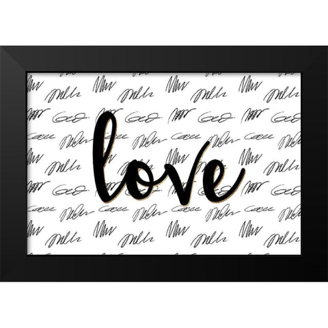 Love Scribbles Black Modern Wood Framed Art Print by Allen, Kimberly