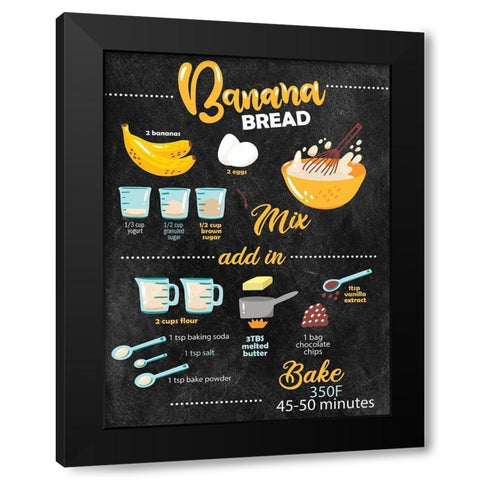 Bannana Bread Black Modern Wood Framed Art Print by Allen, Kimberly