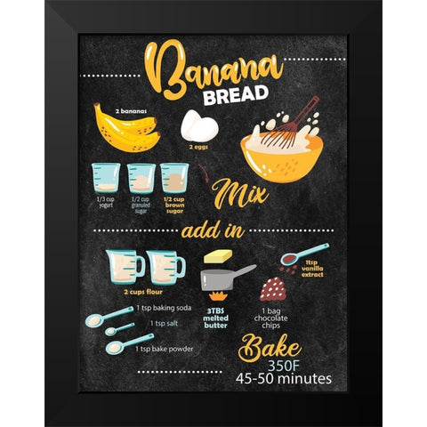 Bannana Bread Black Modern Wood Framed Art Print by Allen, Kimberly