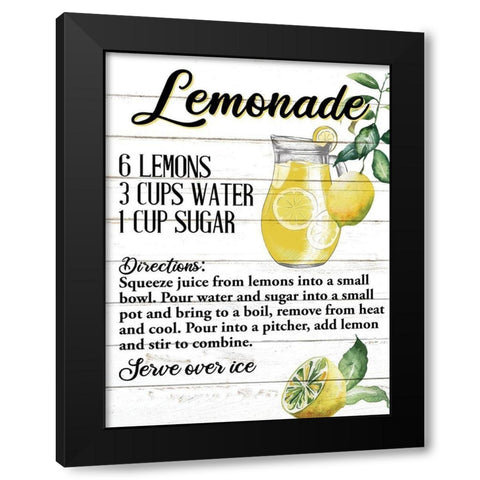 Lemonade Black Modern Wood Framed Art Print by Allen, Kimberly