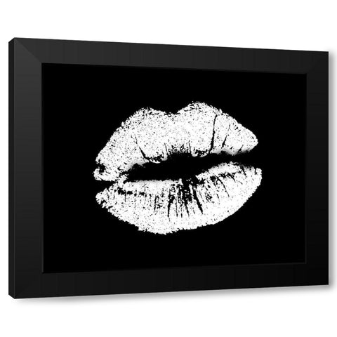 White Lips Black Modern Wood Framed Art Print with Double Matting by Allen, Kimberly