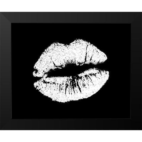 White Lips Black Modern Wood Framed Art Print by Allen, Kimberly