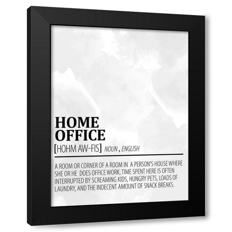 Home Office 1 Watercolor BW Black Modern Wood Framed Art Print with Double Matting by Allen, Kimberly