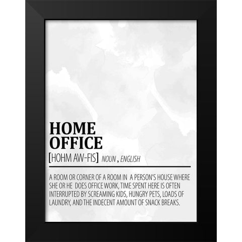 Home Office 1 Watercolor BW Black Modern Wood Framed Art Print by Allen, Kimberly