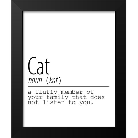 Cat Noun Black Modern Wood Framed Art Print by Allen, Kimberly