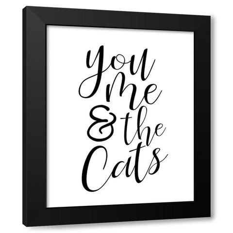 You Me Cats Black Modern Wood Framed Art Print by Allen, Kimberly