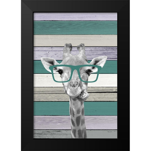 Giraffes Glasses 2 Black Modern Wood Framed Art Print by Allen, Kimberly