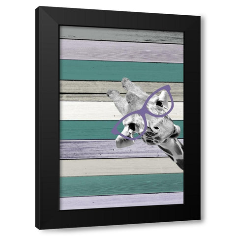 Giraffes Glasses 3 Black Modern Wood Framed Art Print with Double Matting by Allen, Kimberly