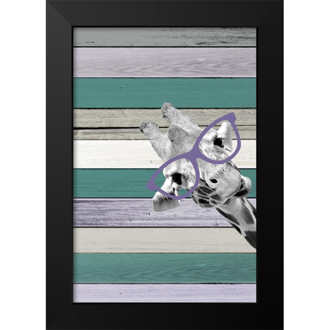 Giraffes Glasses 3 Black Modern Wood Framed Art Print by Allen, Kimberly
