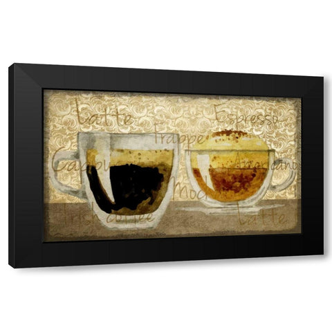 Damask Coffee 1 Black Modern Wood Framed Art Print with Double Matting by Allen, Kimberly
