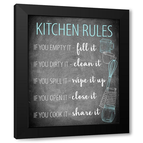 Kitchen Rules Black Modern Wood Framed Art Print with Double Matting by Allen, Kimberly