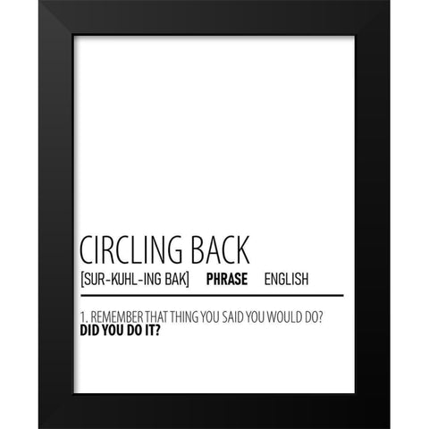 Circling Back Black Modern Wood Framed Art Print by Allen, Kimberly