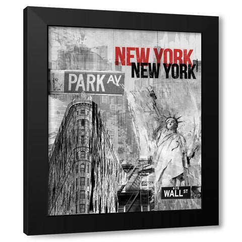 NY Park Ave Black Modern Wood Framed Art Print with Double Matting by Allen, Kimberly