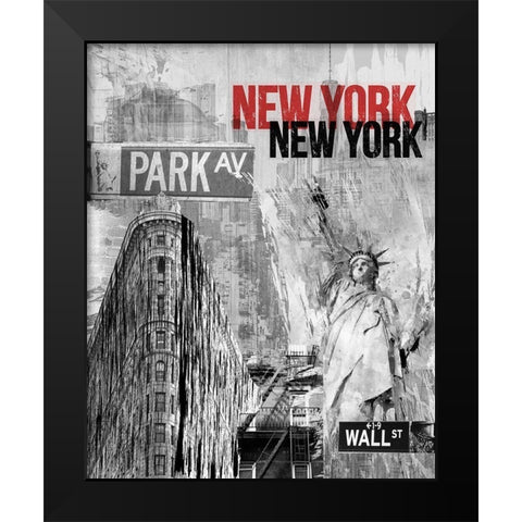 NY Park Ave Black Modern Wood Framed Art Print by Allen, Kimberly