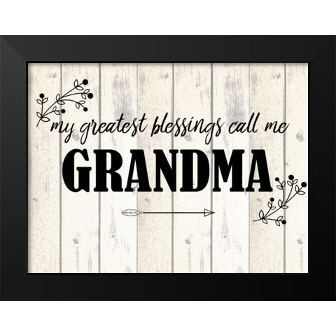 Call Me Grandma Black Modern Wood Framed Art Print by Allen, Kimberly