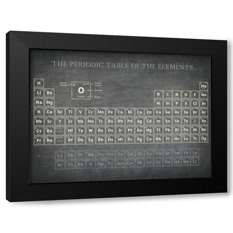 Periodic Table of the Elements Black Modern Wood Framed Art Print with Double Matting by Allen, Kimberly