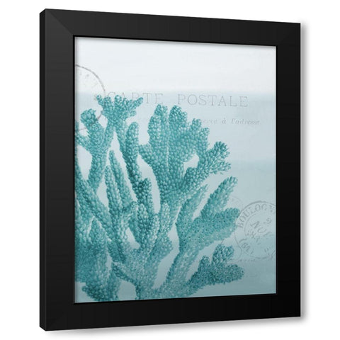 Seaside Card 1 V2 Black Modern Wood Framed Art Print with Double Matting by Allen, Kimberly