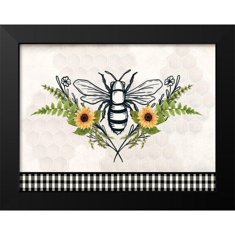 Bee Flower Black Modern Wood Framed Art Print by Allen, Kimberly