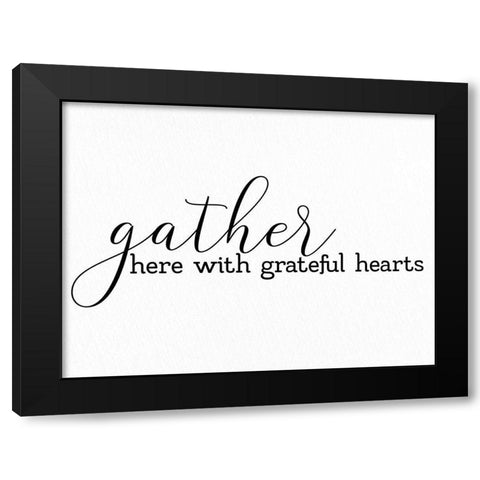 Gather Here Black Modern Wood Framed Art Print with Double Matting by Allen, Kimberly
