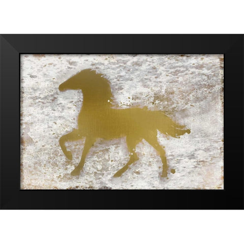 Golden Horse Black Modern Wood Framed Art Print by Allen, Kimberly
