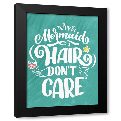 Mermaid Hair Black Modern Wood Framed Art Print with Double Matting by Allen, Kimberly