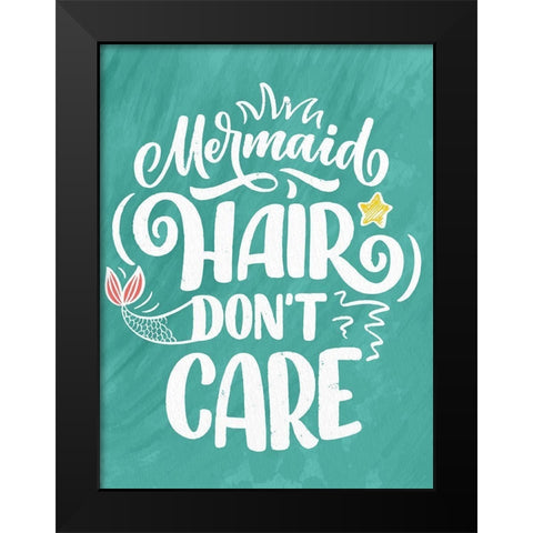 Mermaid Hair Black Modern Wood Framed Art Print by Allen, Kimberly