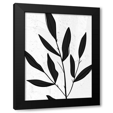Plaster Leaves 1 Black Modern Wood Framed Art Print with Double Matting by Allen, Kimberly