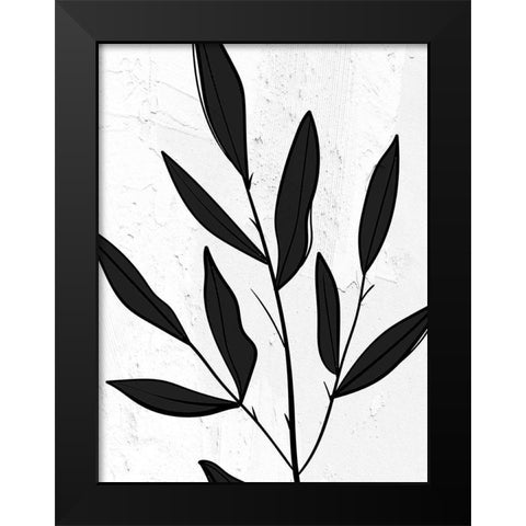 Plaster Leaves 1 Black Modern Wood Framed Art Print by Allen, Kimberly