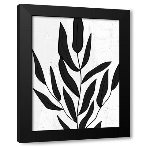 Plaster Leaves 2 Black Modern Wood Framed Art Print with Double Matting by Allen, Kimberly