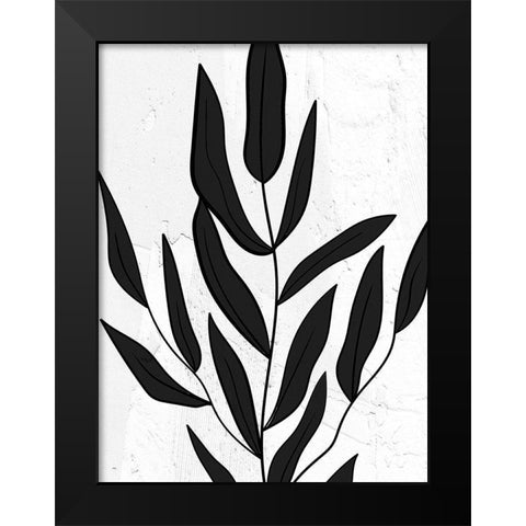 Plaster Leaves 2 Black Modern Wood Framed Art Print by Allen, Kimberly