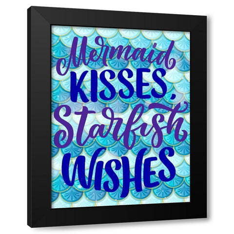 Mermaid Kisses Black Modern Wood Framed Art Print with Double Matting by Allen, Kimberly